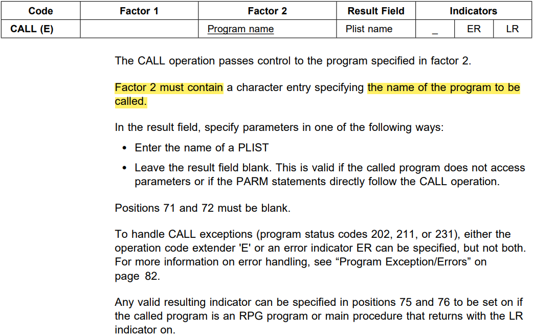 Opcode call