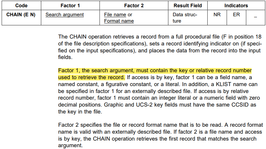 Opcode chain