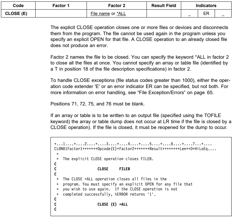 Opcode close