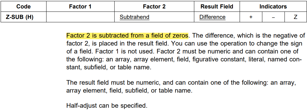 Opcode z-sub